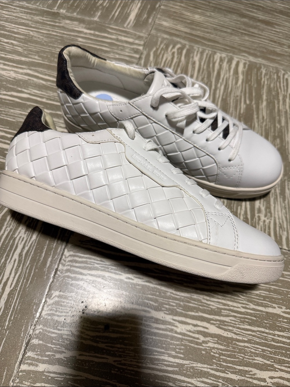 Michael Kors White Sneakers with Brown Accents
